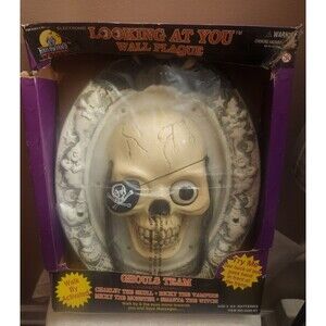 Vintage Hallowland Halloween Looking at You Wall Plaque Talking Skull Sensor